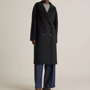 Quince Italian Wool Double-Breasted Slouch Coat - Large NWT